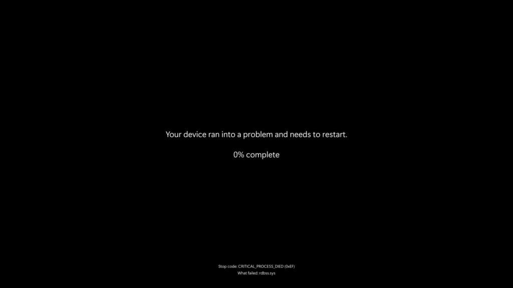 BSOD Error Screen